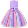 imageUhnice Little Girls Sequin Sleeveless Mesh Rainbow Dress for Wedding PartyPurple