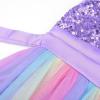 imageUhnice Little Girls Sequin Sleeveless Mesh Rainbow Dress for Wedding PartyPurple