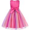 imageUhnice Little Girls Sequin Sleeveless Mesh Rainbow Dress for Wedding PartyRose
