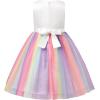 imageUhnice Little Girls Sequin Sleeveless Mesh Rainbow Dress for Wedding PartyWhite