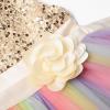imageUhnice Little Girls Sequin Sleeveless Mesh Rainbow Dress for Wedding PartyYellow