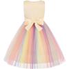 imageUhnice Little Girls Sequin Sleeveless Mesh Rainbow Dress for Wedding PartyYellow