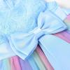 imageUhnice Little Girls Sleeveless Tulle 3D Flower Rainbow Dress for Wedding PartyBlue