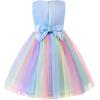 imageUhnice Little Girls Sleeveless Tulle 3D Flower Rainbow Dress for Wedding PartyBlue