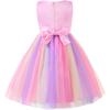 imageUhnice Little Girls Sleeveless Tulle 3D Flower Rainbow Dress for Wedding PartyPink