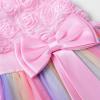 imageUhnice Little Girls Sleeveless Tulle 3D Flower Rainbow Dress for Wedding PartyPink