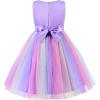 imageUhnice Little Girls Sleeveless Tulle 3D Flower Rainbow Dress for Wedding PartyPurple