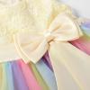 imageUhnice Little Girls Sleeveless Tulle 3D Flower Rainbow Dress for Wedding PartyYellow