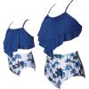 imageUhnice Mother Daughter Swimwear Family Matching Girls Swimsuit Women Bikini SetBlueTrees