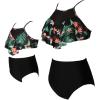 imageUhnice Mother Daughter Swimwear Family Matching Girls Swimsuit Women Bikini SetFlowerBlack