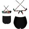 imageUhnice Mother Daughter Swimwear Family Matching Girls Swimsuit Women Bikini SetFlowerBlack