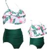 imageUhnice Mother Daughter Swimwear Family Matching Girls Swimsuit Women Bikini SetGreen
