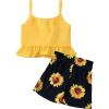 imageUhnice Toddler Baby Girls Summer Clothing Set Sleeveless Ruffle Top Sunflower Shorts