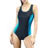 imageUhnice Womens One Piece Swimsuits Racing Training Sports Athletic SwimwearBlackBlue