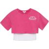 imageSpeechless Girls Cropped French Terry Sweatshirt and Tank Top SetFuchsiaWhite