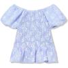 imageSpeechless Girls Floral Short Sleeve Ruffle Hem Smocked TopPeriwinkle