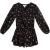 imageSpeechless Girls Long Sleeve Floral Printed Chiffon RomperBlackCoral