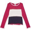 imageSpeechless Girls Long Sleeve Knit Rib TopRedNavyOffwhite