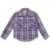 imageSpeechless Girls Plaid Button Down Flannel ShirtPurple Plaid