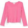 imageSpeechless Girls Rib Knit Long Sleeve Side DrawstringFuchsia