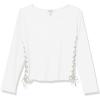 imageSpeechless Girls Rib Knit Long Sleeve Side DrawstringWhite