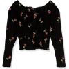 imageSpeechless Girls Ruched Floral Long Sleeve TopBlack