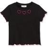 imageSpeechless Girls Short Sleeve Lettuce Edge Graphic Knit TShirtBlackRed