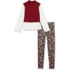 imageSpeechless girls 2 Piece Long Sleeve Sweater Vest With Floral PantsBurgundyFloral