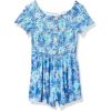 imageSpeechless girls Off the Shoulder Smocked Bodice RomperBlueCoral