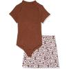 imageSpeechless girls Short Sleeve Bodysuit and Skirt SetBrownIvory