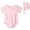 imageUhnice Baby Girl Lace Sailor Collar Romper Summer Bodysuit Cotton Clothes with Hat