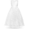 imageUhnice Flower Girl Embroidered Dress Sleeveless Lace Ball Gown Formal Princess Dress for Wedding Birthday PartyWhite 2