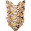 imageUhnice Girls One Piece Swimsuit Toddler Leopard Bathing Suit Ruffle SwimwearYellow