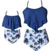 imageUhnice Mother Daughter Swimwear Family Matching Girls Swimsuit Women Bikini SetBlueTrees