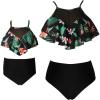 imageUhnice Mother Daughter Swimwear Family Matching Girls Swimsuit Women Bikini SetFlowerBlack