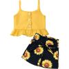 imageUhnice Toddler Baby Girls Summer Clothing Set Sleeveless Ruffle Top Sunflower Shorts