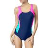 imageUhnice Womens One Piece Swimsuits Racing Training Sports Athletic SwimwearBlackPink