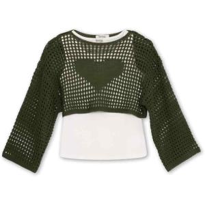 imageSpeechless Girls 2 Piece Crochet Top and TankOlive