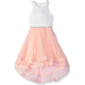 imageSpeechless Girls 716 Tween Maxi Dress with Wide Ribbon Hem for Formal Dance Or PartyIvory Blush