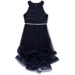 imageSpeechless Girls 716 Tween Maxi Dress with Wide Ribbon Hem for Formal Dance Or PartyNew Navy