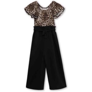 imageSpeechless Girls Cheetah JumpsuitBlack Cheetah