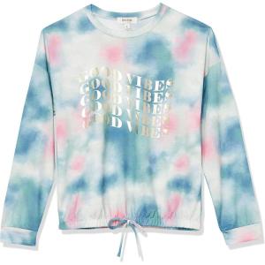 imageSpeechless Girls Crewneck Pullover SweatshirtBlue Tie Dye