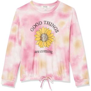 imageSpeechless Girls Crewneck Pullover SweatshirtPink Tie Dye
