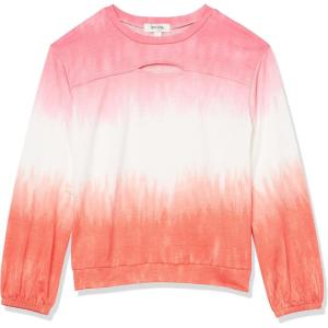 imageSpeechless Girls Crewneck Tie Dye Pullover SweatshirtPinkCoral