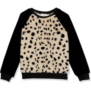 imageSpeechless Girls Faux Fur Cheetah SweatshirtBlackCheetah
