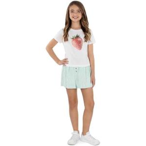 imageSpeechless Girls Graphic Tee and Seersucker Plaid Short SetWhiteMint