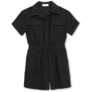 imageSpeechless Girls Linen RomperBlack