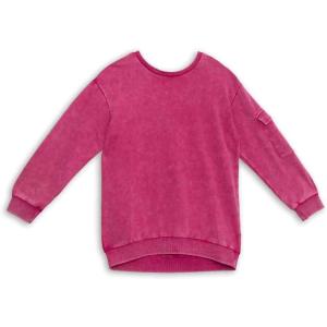 imageSpeechless Girls Long Sleeve French Terry Sweatshirt TunicFuchsia