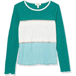 imageSpeechless Girls Long Sleeve Knit Rib TopGreenTealOffwhite