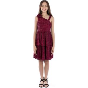 imageSpeechless Girls One Shoulder Velvet Party DressWine